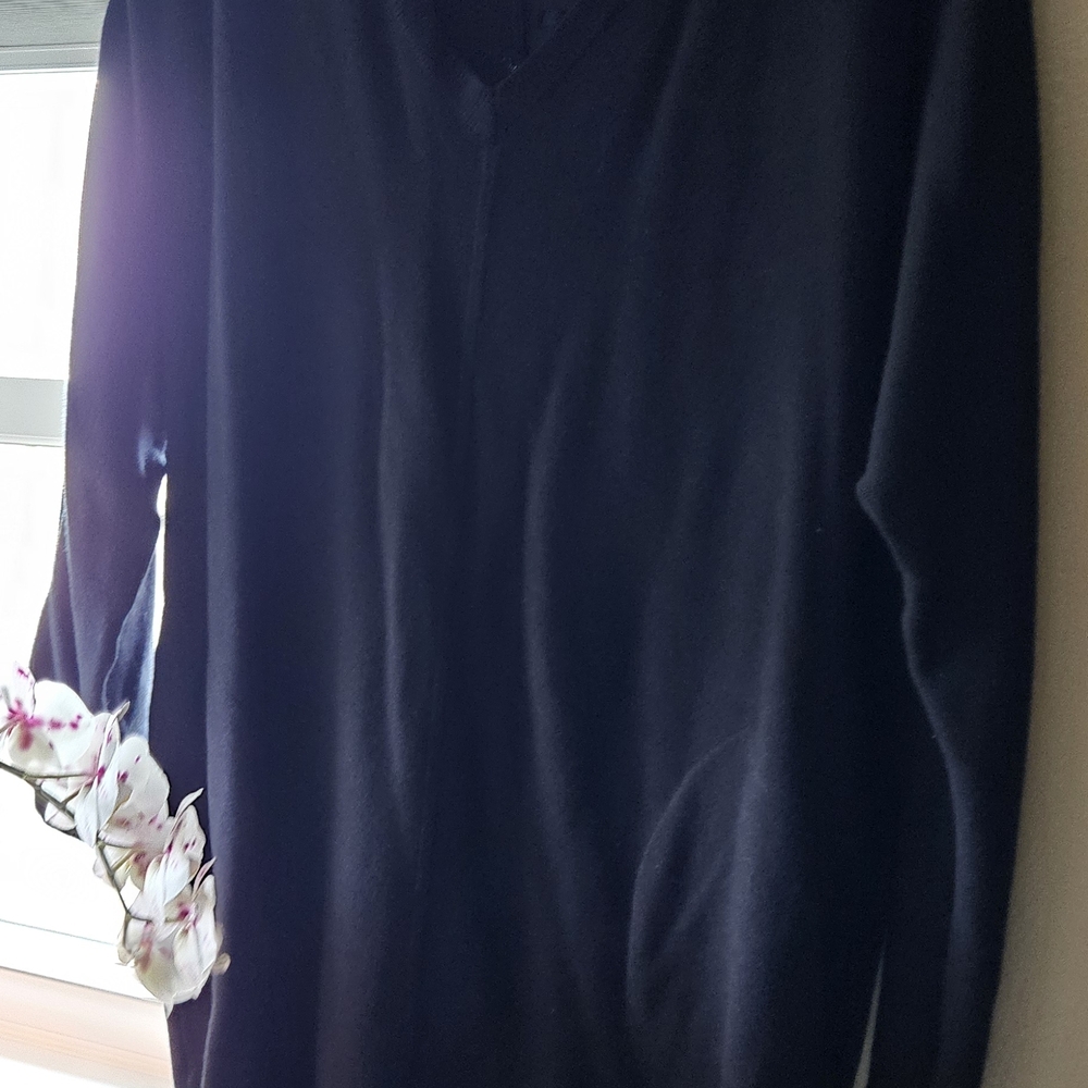 Anthropologie Long-Sleeve V-Neck Dress in Black